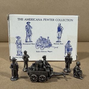 Vintage Americana Pewter Collection AH72 Liberty Falls 5 Figurines Wagon